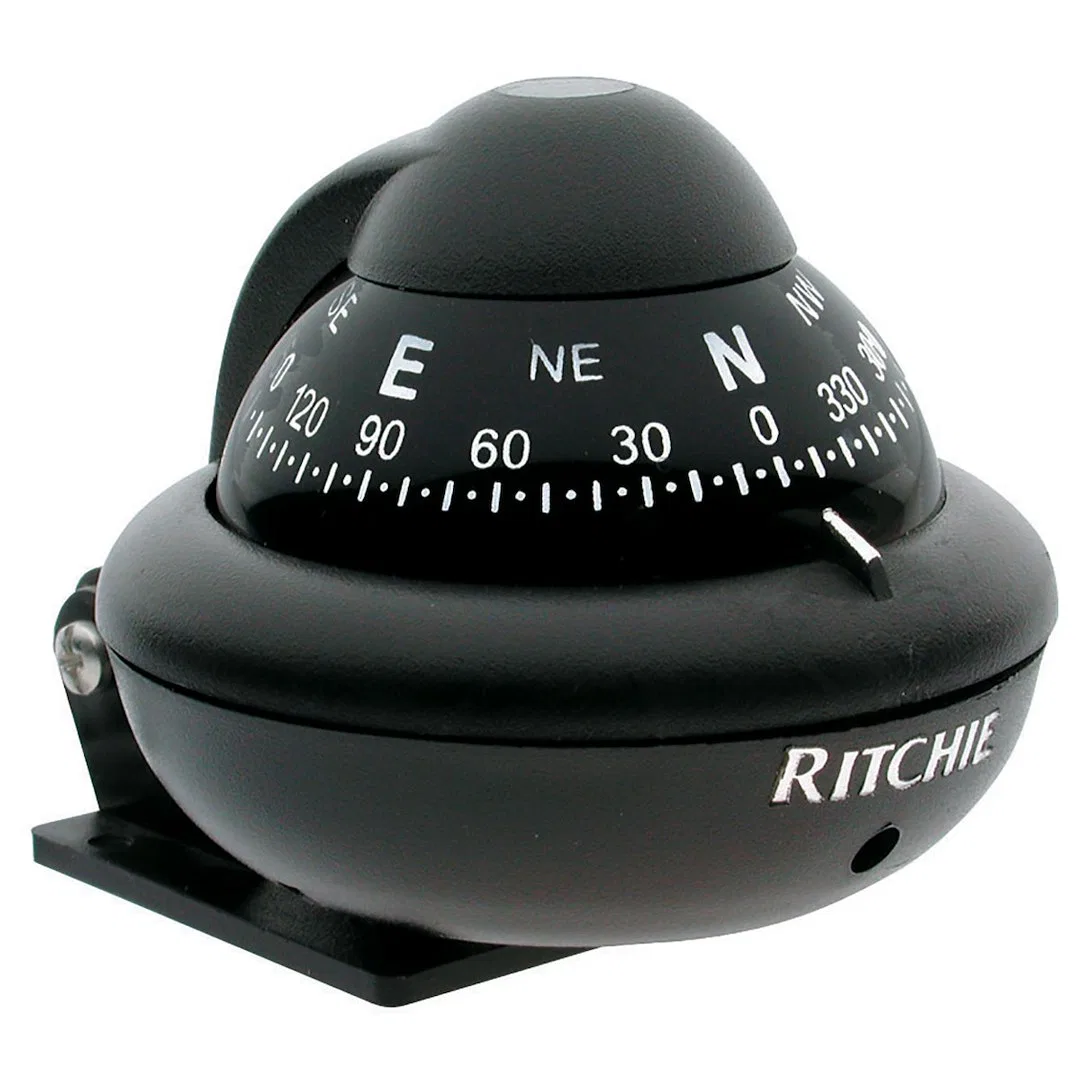 X-10B-M – RITCHIE NAVI Compass, Black 12 Volt Green LED Bracket Mount 2 Inch Direct Read Dial 2-3/16 Inch Height Over...